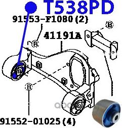 51205-B4010 T538PD сайлентблоки полиуретановые (Фортуна). Артикул T538PD