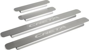 Накладки Rival на пороги (с надписью) для Hyundai Creta I 2016-2021. Артикул NP.2310.1