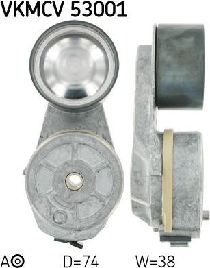 Натяжной ролик (натяжитель) приводного поликлинового ремня SKF. Артикул VKMCV 53001