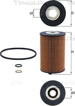 Масляный фильтр Mahle-Knecht для SsangYong Actyon II 2012-2026. Артикул OX 1158D