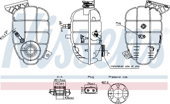 Расширительный бачок Nissens (полимерный материал) для BMW 2 F22 2012-2026. Артикул 996325
