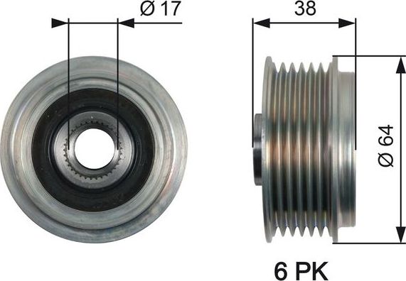 Муфта генератора обгонная Gates DriveAlign®. Артикул OAP7165