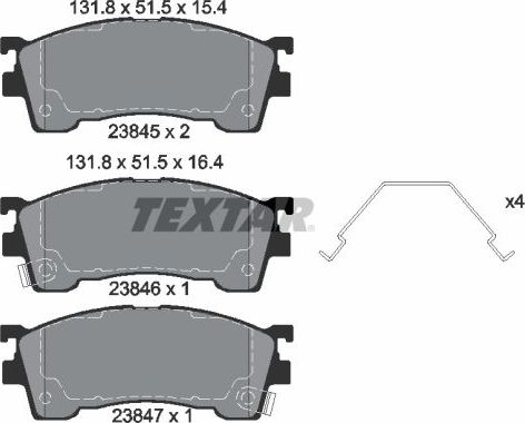 Тормозные колодки Textar Q+ передние для Mazda MX-6 1992-1997. Артикул 2384504