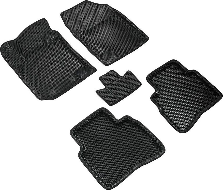 Коврики Seintex 3D EVA ромб для салона Москвич 3 2022-2026 ЧЕРНЫЕ. Артикул 317070