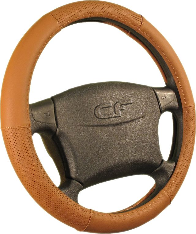 Оплётка на руль CarFashion Nature (размер M, натуральная кожа, цвет КОРИЧНЕВЫЙ). Артикул 31243