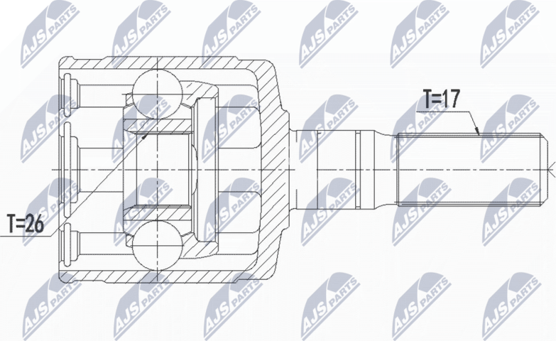 Шрус внутренний (граната) NTY. Артикул NPW-IS-006