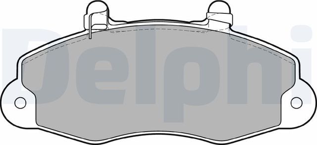 Тормозные колодки Delphi (Low-Metallic) передние для Ford Transit IV 1985-1994. Артикул LP1417