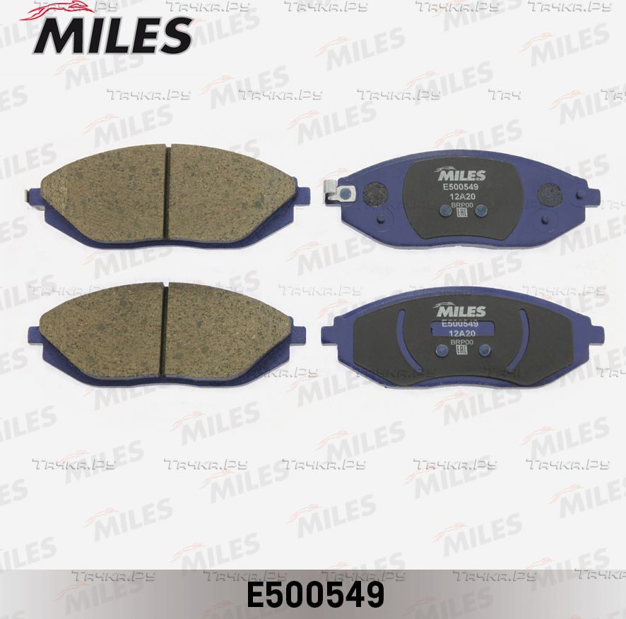 Тормозные колодки Miles (Керамика) передние для Chevrolet Spark III 2010-2016. Артикул E500549