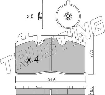 Тормозные колодки Trusting передние для Audi A7 I (4G) 2010-2018. Артикул 995.0-141