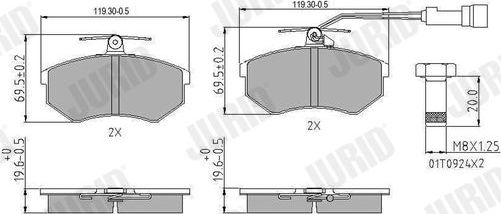Тормозные колодки Jurid. Артикул 571356J