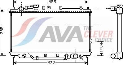 Радиатор охлаждения двигателя AVA для Kia Shuma I 1996-2001. Артикул KA2017
