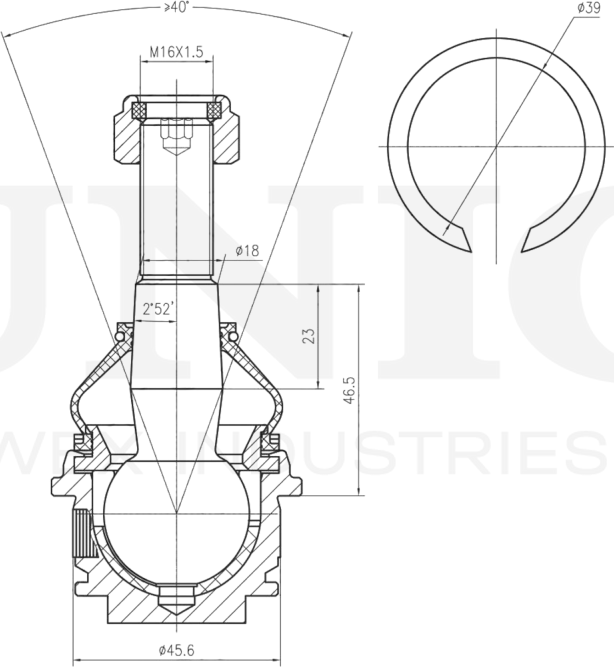 Опора шаровая (Unio). Артикул SSP-20053