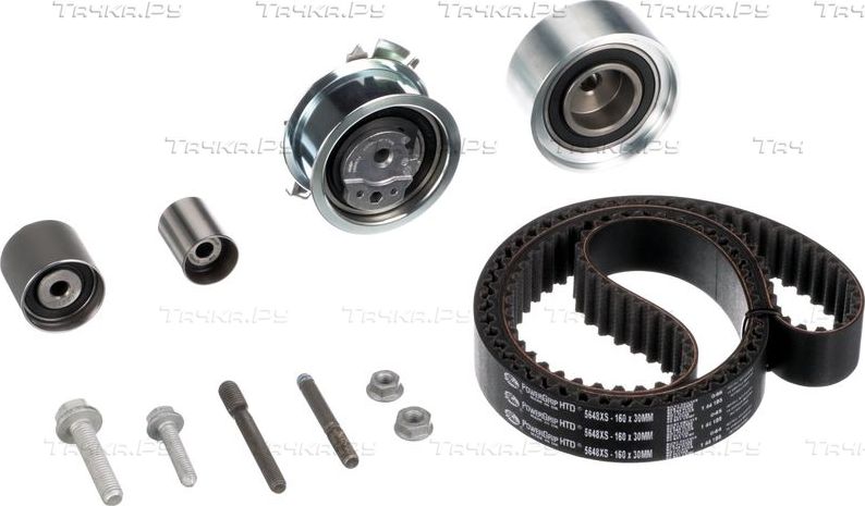 Ремень ГРМ с роликами (комплект) Gates PowerGrip® для Volkswagen Tiguan I 2007-2018. Артикул K015648XS
