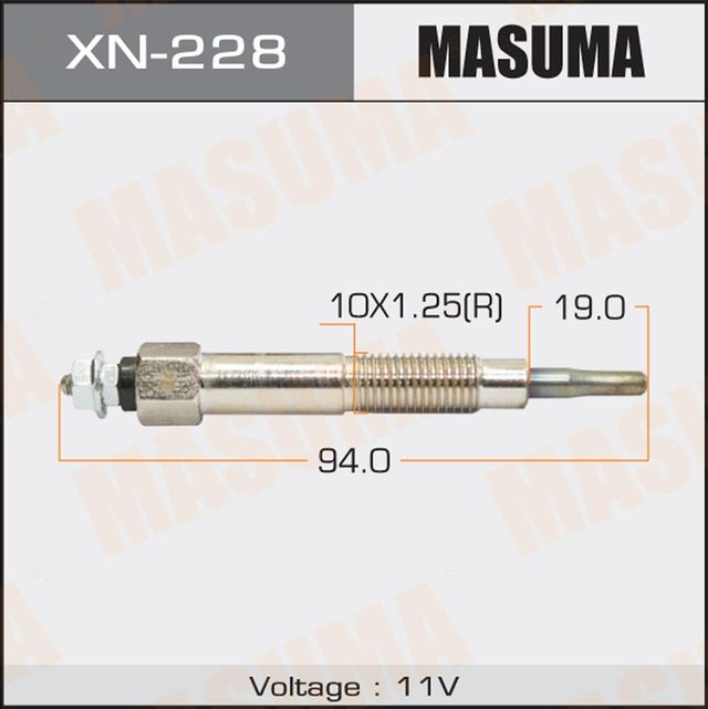 Свеча накаливания (накала) Masuma для Nissan Avenir W10 1992-1997. Артикул XN-228