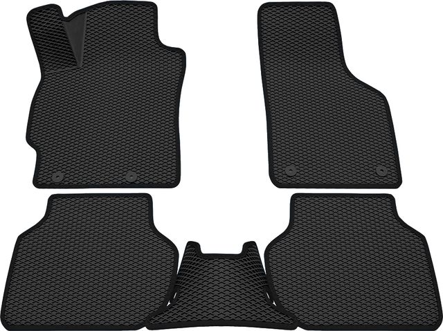 Коврики Rezkon 3D EVA ромб резиновые для салона Volkswagen Jetta VI 2010-2018 Черный кант. Артикул 9235010201