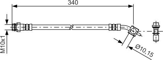 Тормозной шланг Bosch задний левый внешний для Volvo V60 I 2010-2018. Артикул 1 987 481 424