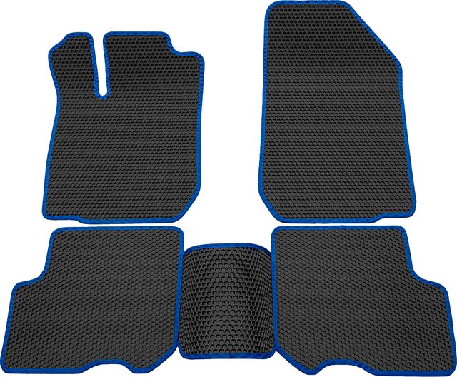 Коврики Rezkon EVA Соты для салона Renault Logan II 2013-2018 Синий кант. Артикул 9129015203