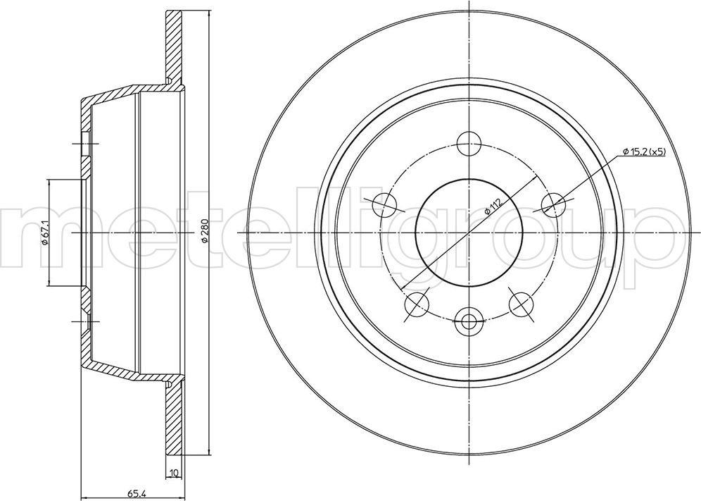 Тормозной диск Metelli. Артикул 23-0417