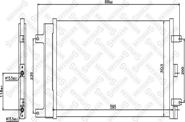 Радиатор кондиционера (конденсатор) Stellox. Артикул 10-45619-SX