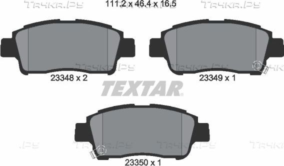 Тормозные колодки Textar передние для Lifan Solano I (620) 2008-2016. Артикул 2334803