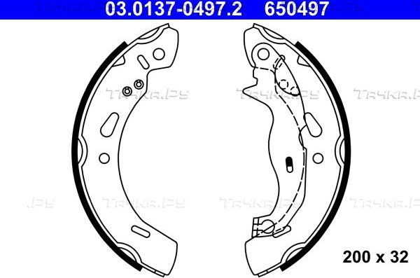 Тормозные колодки ATE задние для Ford KA III 2016-2026. Артикул 03.0137-0497.2