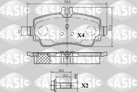 Тормозные колодки Sasic. Артикул 6216044