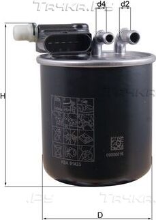 Топливный фильтр Mahle-Knecht. Артикул KL 948