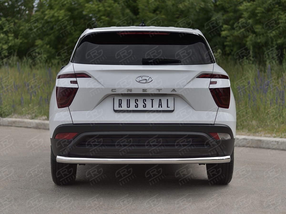 Защита RusStal заднего бампера d63 (секции) для Hyundai Creta II 2021-2026. Артикул HCRZ-003826