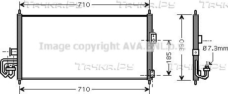 Радиатор кондиционера (конденсатор) AVA (алюминий). Артикул DN5201
