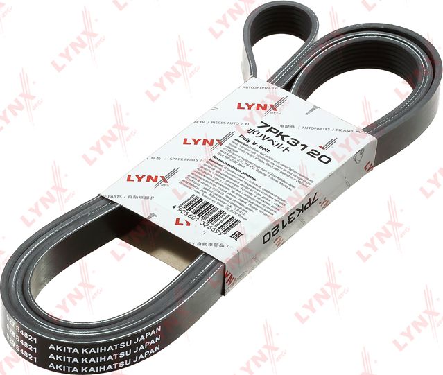 Приводной ремень поликлиновой LYNXauto для Ford Transit VIII 2013-2026. Артикул 7PK3120