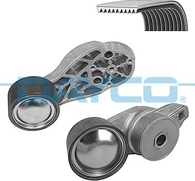 Приводной ремень поликлиновой с роликами (комплект) Dayco. Артикул KPV435HD