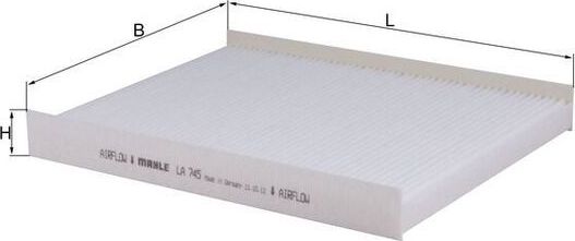 Салонный фильтр Mahle-Knecht. Артикул LA 745