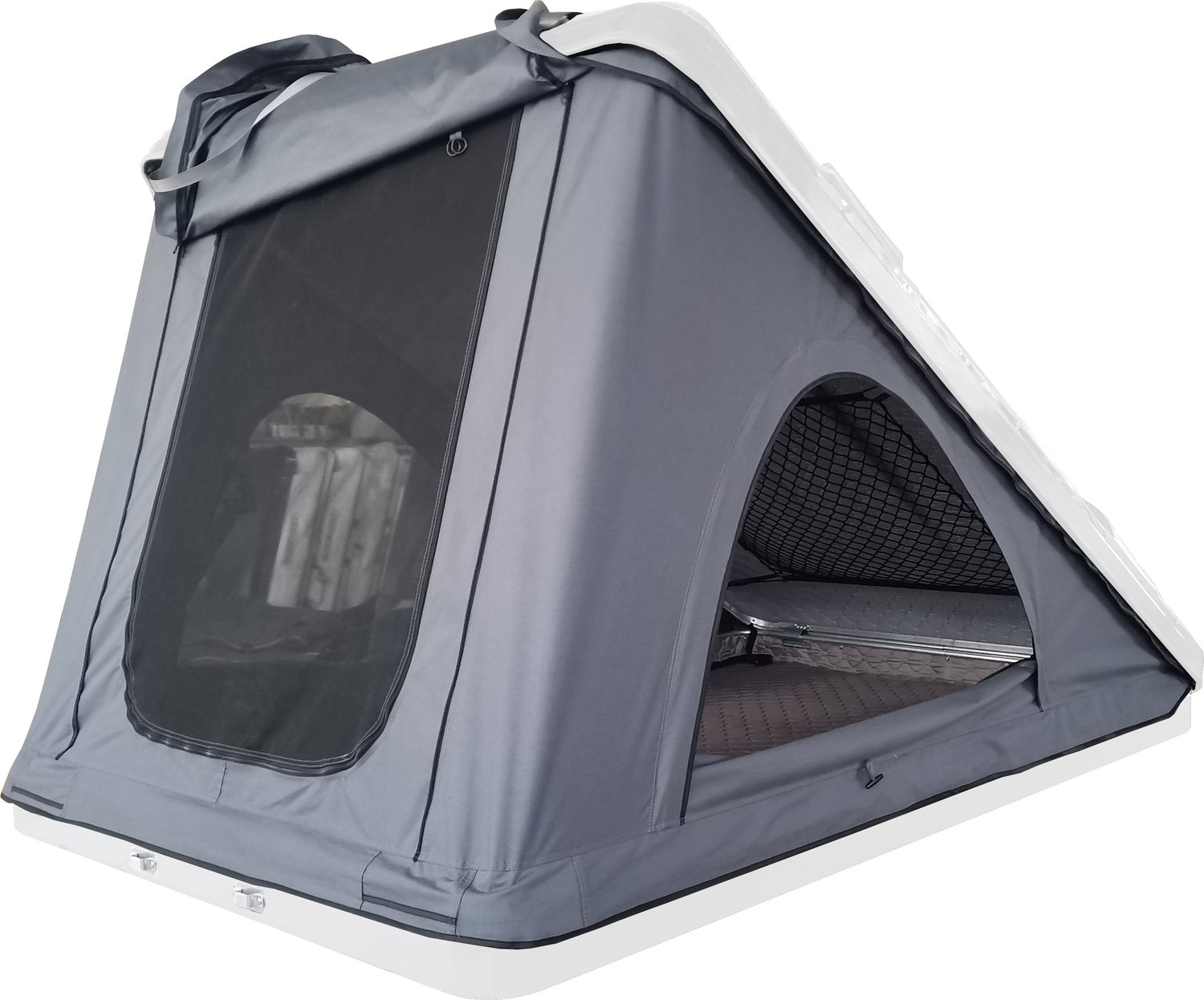 Палатка на крышу автомобиля РИФ Hard RT05-125, 210х125х150 корпус белый, тент светло-серый. Артикул RIFRT051258010W