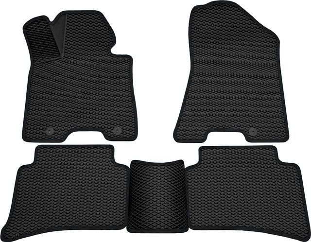 Коврики Rezkon 3D EVA Ромб резиновые для салона Hyundai Tucson III 2015-2026 Черный кант. Артикул 9220060201