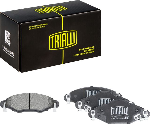 Тормозные колодки Trialli (Low-Metallic) передние для Toyota Echo 1999-2005. Артикул PF 4360