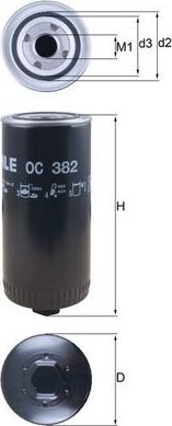 Масляный фильтр Mahle. Артикул OC 382