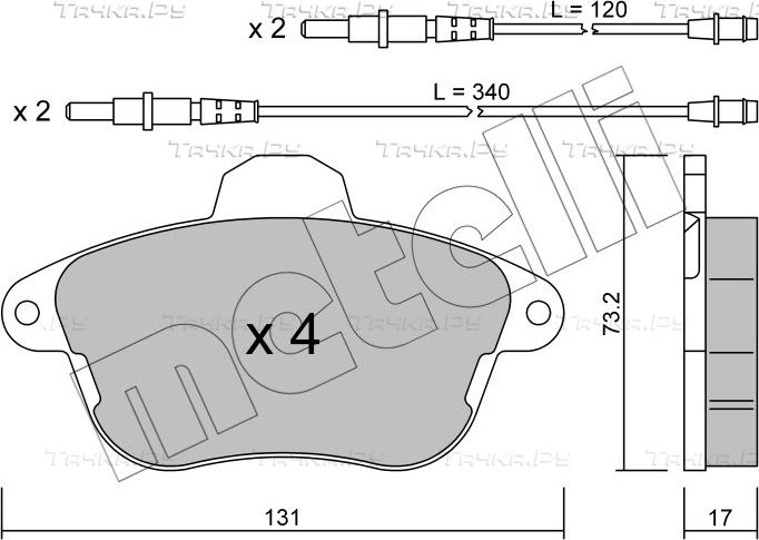 Тормозные колодки Metelli. Артикул 22-0184-0