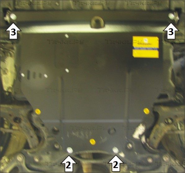 Защита Мотодор для картера и КПП Toyota Corolla E120 2000-2006. Артикул 02553