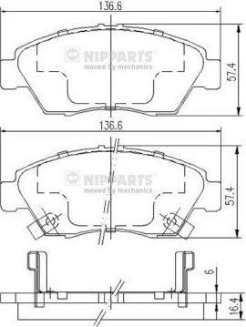 Тормозные колодки Nipparts передние для Honda Civic IV 1987-1991. Артикул J3604033