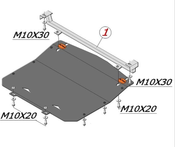 Защита алюминиевая Alfeco для картера Audi 100 C4 1990-1994. Артикул ALF.30.17 AL4