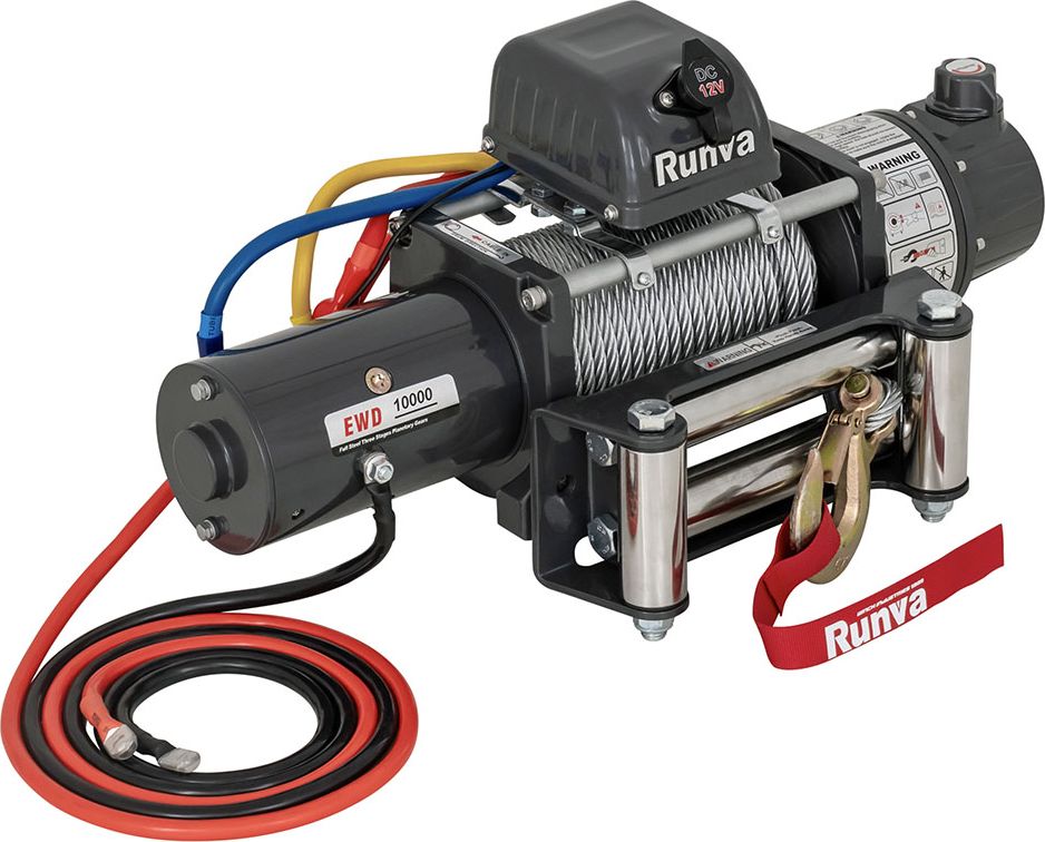 Лебёдка электрическая двухскоростная 12V Runva 10000 lbs 4500 кг. Артикул EWD10000S