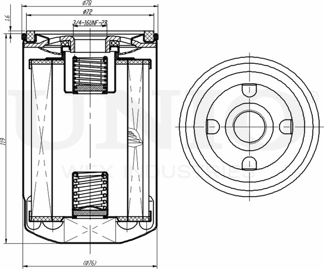 Фильтр масляный (Unio). Артикул FLT-20065
