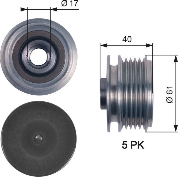 Муфта генератора обгонная Gates DriveAlign®. Артикул OAP7117