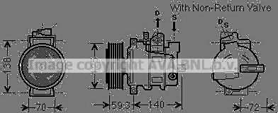 Компрессор кондиционера AVA для Audi A6 allroad II (C6) 2006-2011. Артикул AIAK330