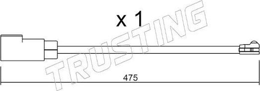 Датчик износа тормозных колодок  Trusting для Ford Transit Custom I 2012-2026. Артикул SU.329