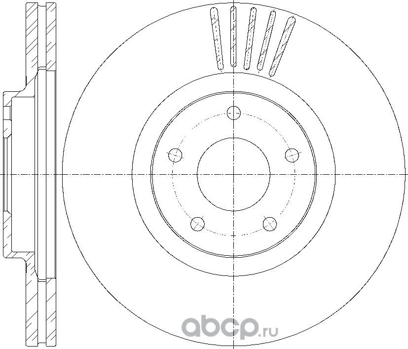 Диск тормозной вентилируемый (G-Brake). Артикул GR20314