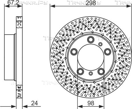 Тормозной диск Bosch передний правый для Porsche Boxster II (987) 2004-2008. Артикул 0 986 479 675