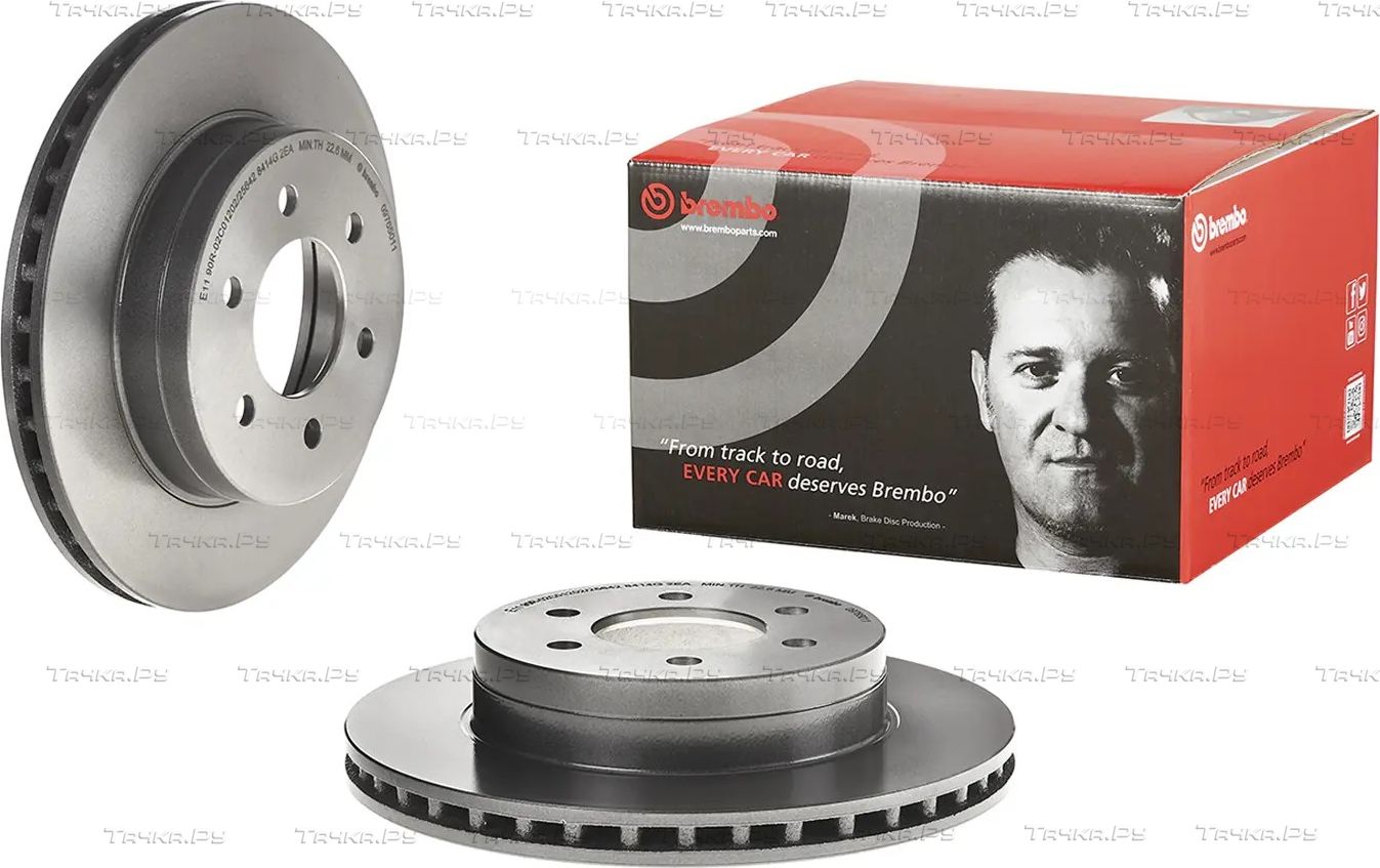 Тормозной диск Brembo UV Coated передний для Dodge Dakota II 1995-2003. Артикул 09.7650.11