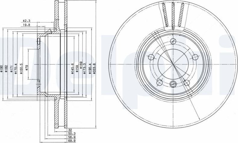 Тормозной диск Delphi. Артикул BG9212