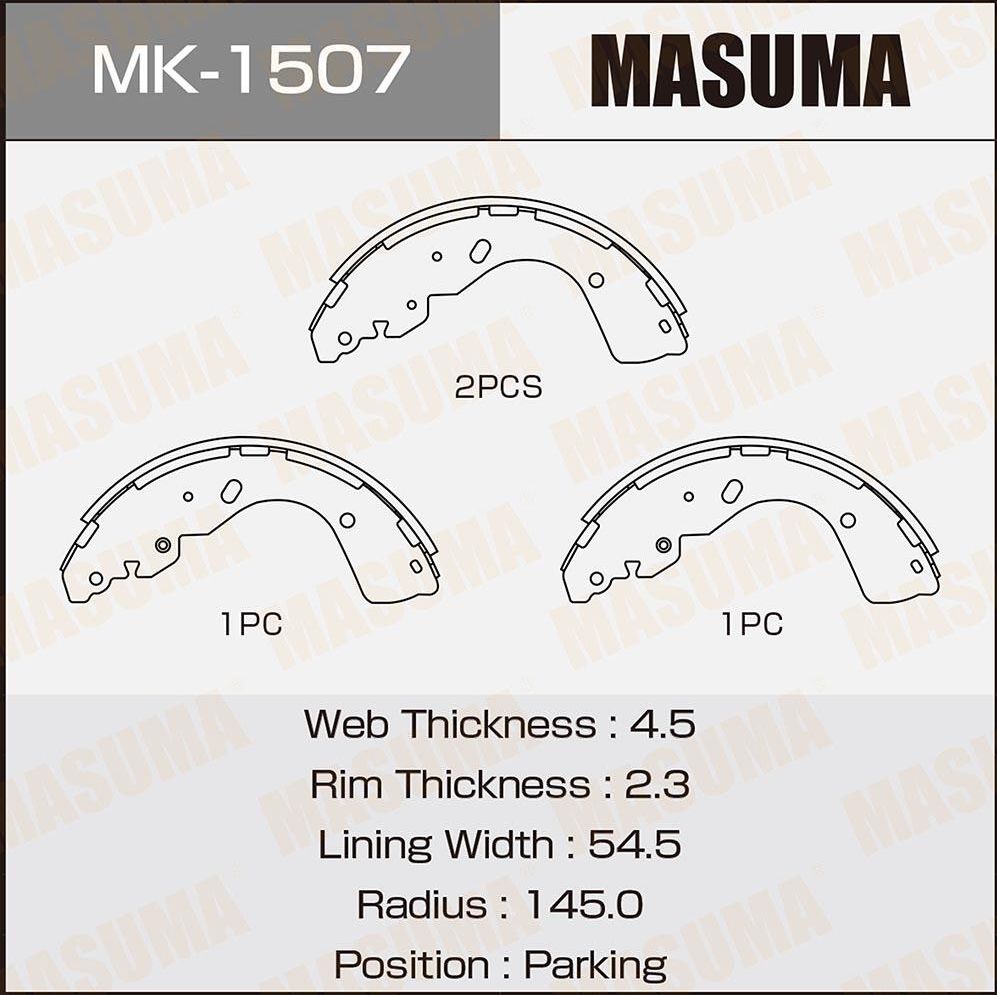 Тормозные колодки Masuma. Артикул MK-1507
